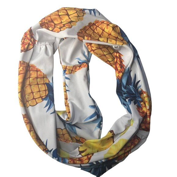 Pineapple Print Bikini Bottom High Waisted Womens XL White Summer Swim - Picture 5 of 6